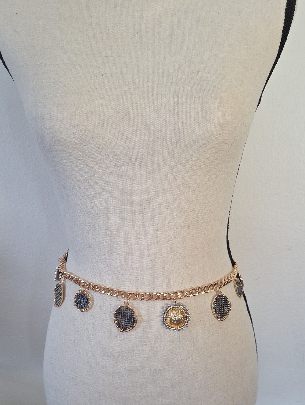 Gold Chain Belt With Charm Decor